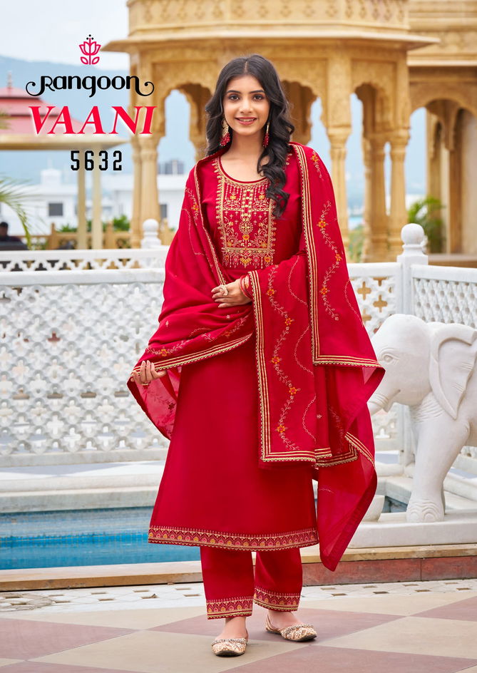 Vaani By Rangoon Silk Embroidery Kurti With Bottom Dupatta Wholesale Shop In Surat
